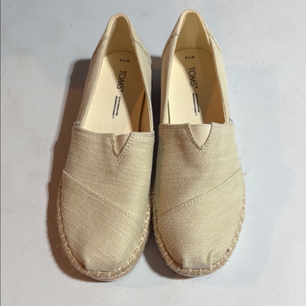 TOMS Natural Canvas Espadrille Slip-Ons
